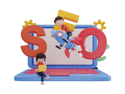 SEO training and digital marketing course illustration