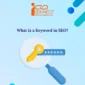 Illustration of a magnifying glass with a key symbol representing keyword in SEO - iConnectDM