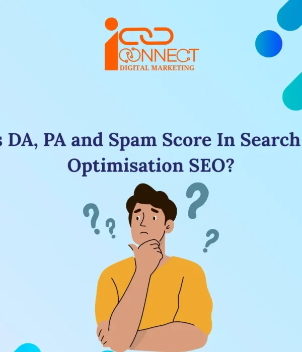 Illustration showing a person confused about Domain Authority, Page Authority, and Spam Score in SEO