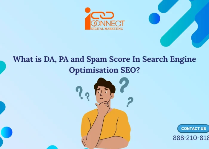 Illustration showing a person confused about Domain Authority, Page Authority, and Spam Score in SEO