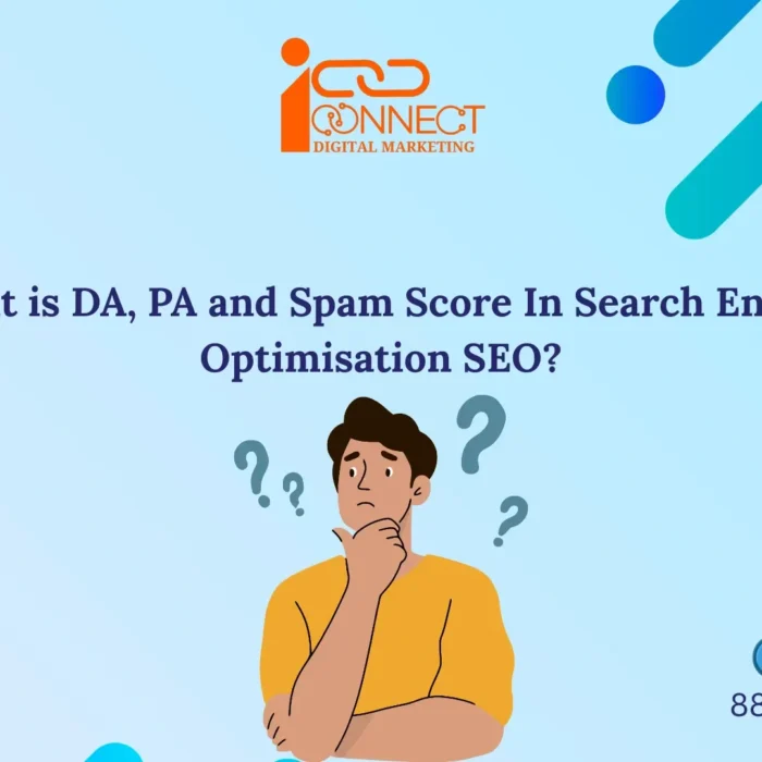Illustration showing a person confused about Domain Authority, Page Authority, and Spam Score in SEO
