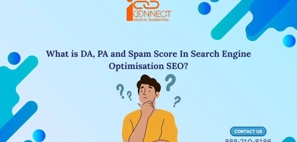 Illustration showing a person confused about Domain Authority, Page Authority, and Spam Score in SEO