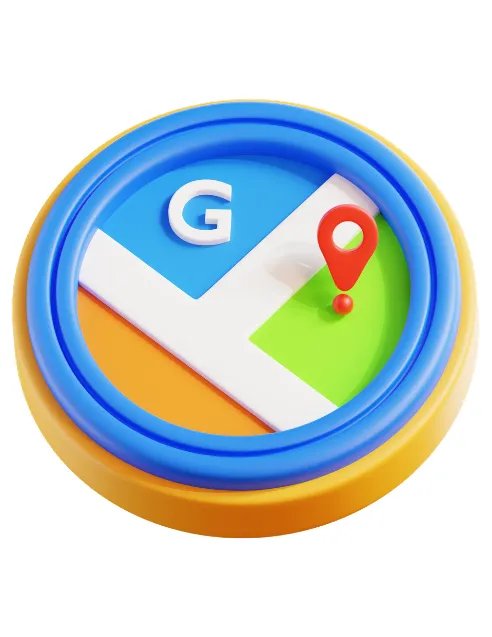Google Business Profile marketing course illustration showing Google Maps location pin and local business optimization for better online visibility