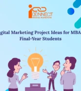 Digital marketing project ideas for students including SEO, Google Ads, analytics, and social media strategies