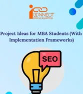 Illustration for SEO project ideas for MBA students with practical implementation frameworks by iConnect Digital Marketing