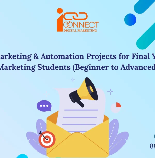 Email marketing and automation projects for final year digital marketing students featuring email campaign illustration and marketing automation concepts.