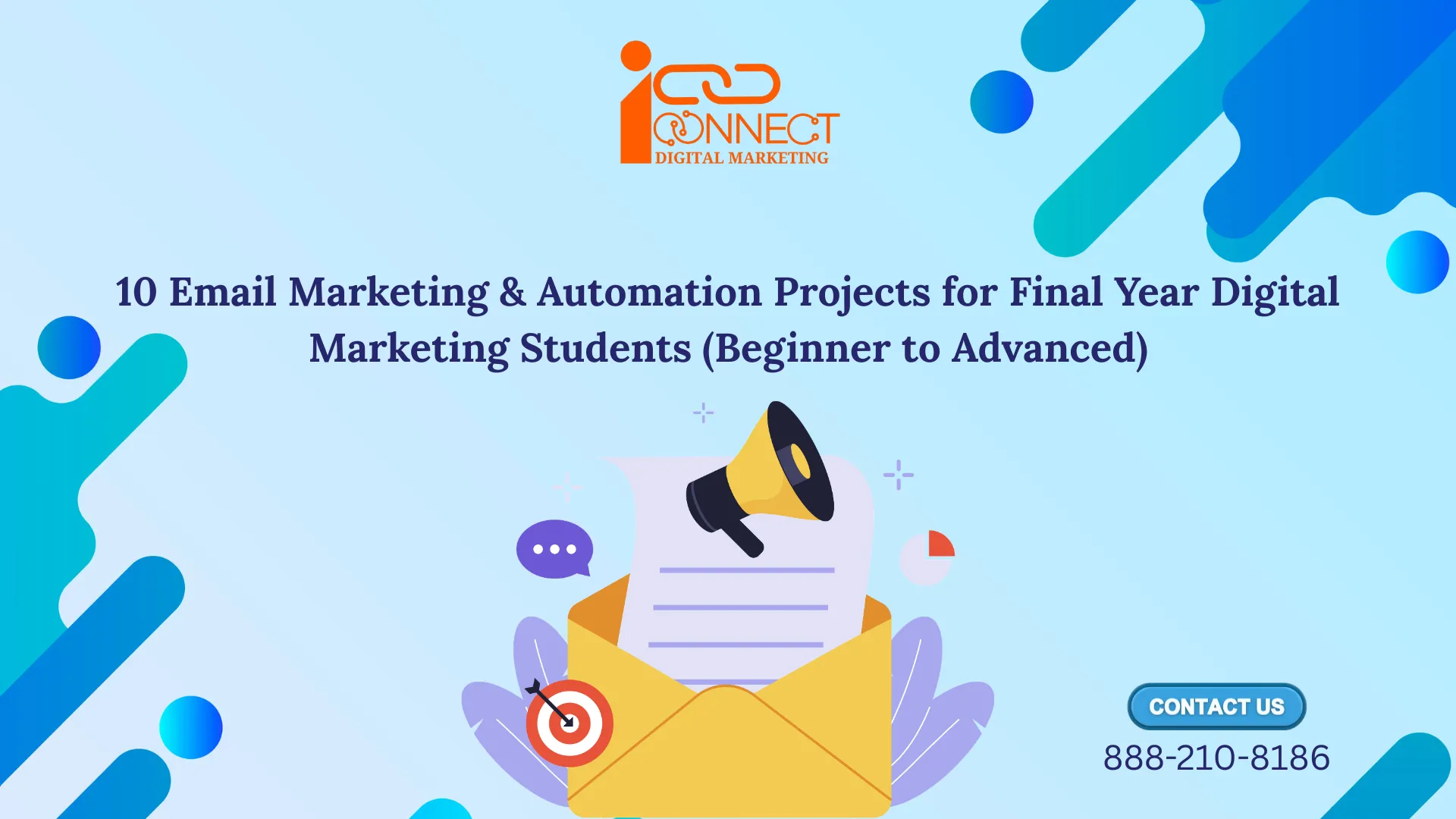 Email marketing and automation projects for final year digital marketing students featuring email campaign illustration and marketing automation concepts.