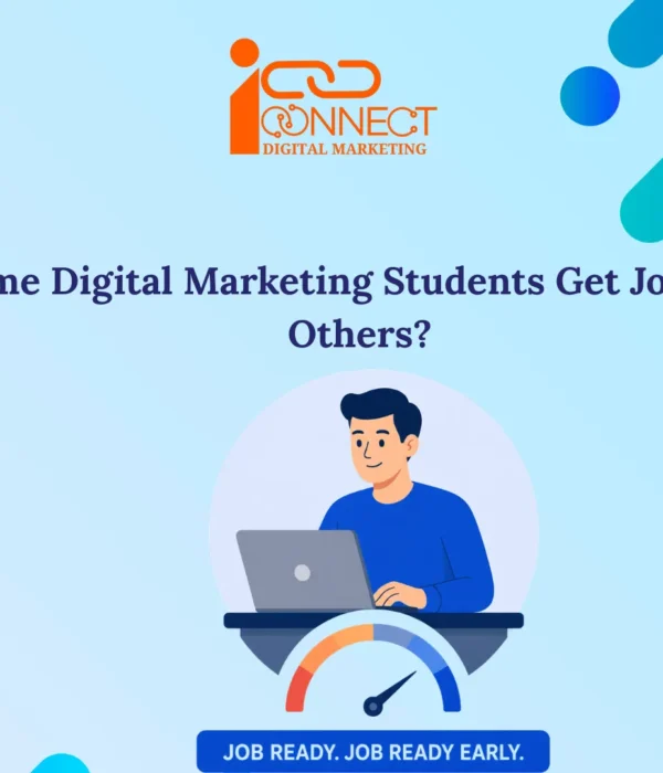 Digital marketing student working on practical skills, portfolio building, and job readiness to improve employment opportunities