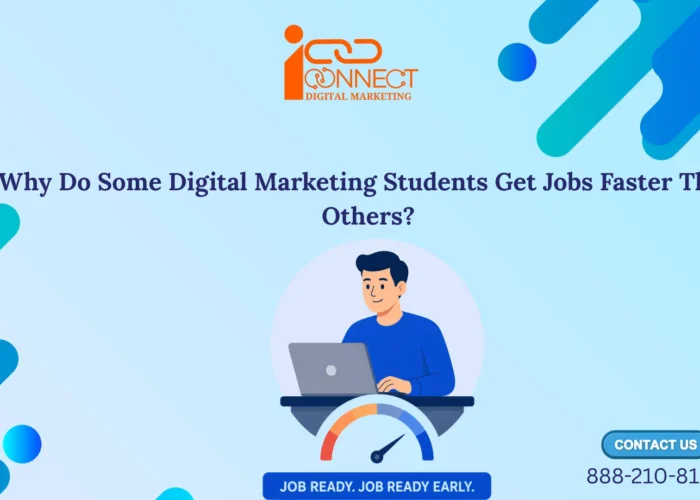Digital marketing student working on practical skills, portfolio building, and job readiness to improve employment opportunities