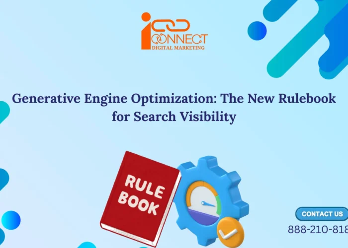 Generative Engine Optimization (GEO) rulebook infographic explaining the new SEO framework for improving AI search visibility and ranking in generative search engines.