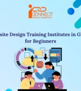 Illustration highlighting the top website design training institutes in Ghaziabad for beginners, featuring students learning web design, UI/UX, and website development skills.