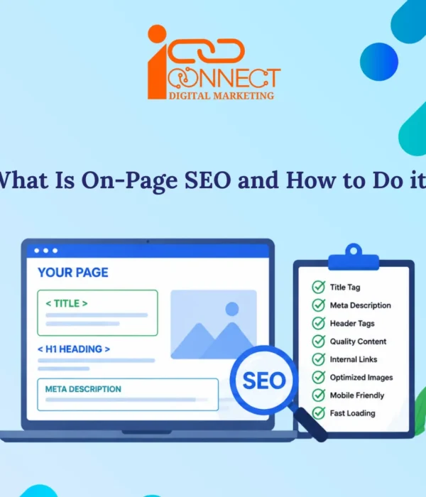 On-page SEO checklist with title tags, meta descriptions, headings, content, internal links, images and mobile optimization