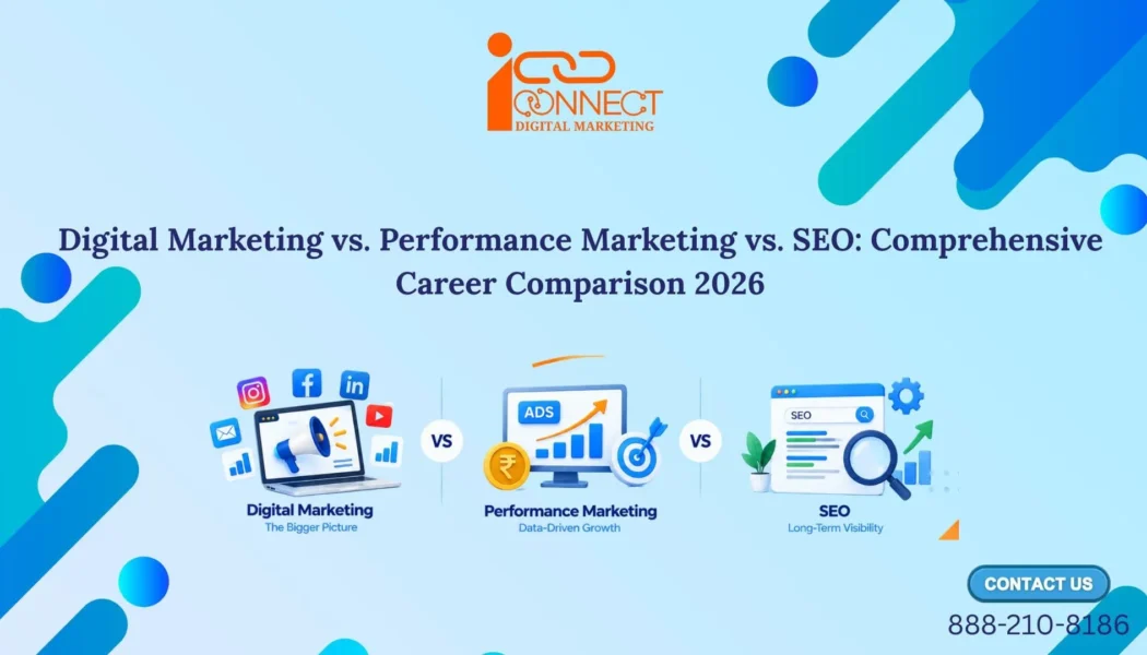 Digital marketing vs performance marketing vs SEO career comparison for 2026
