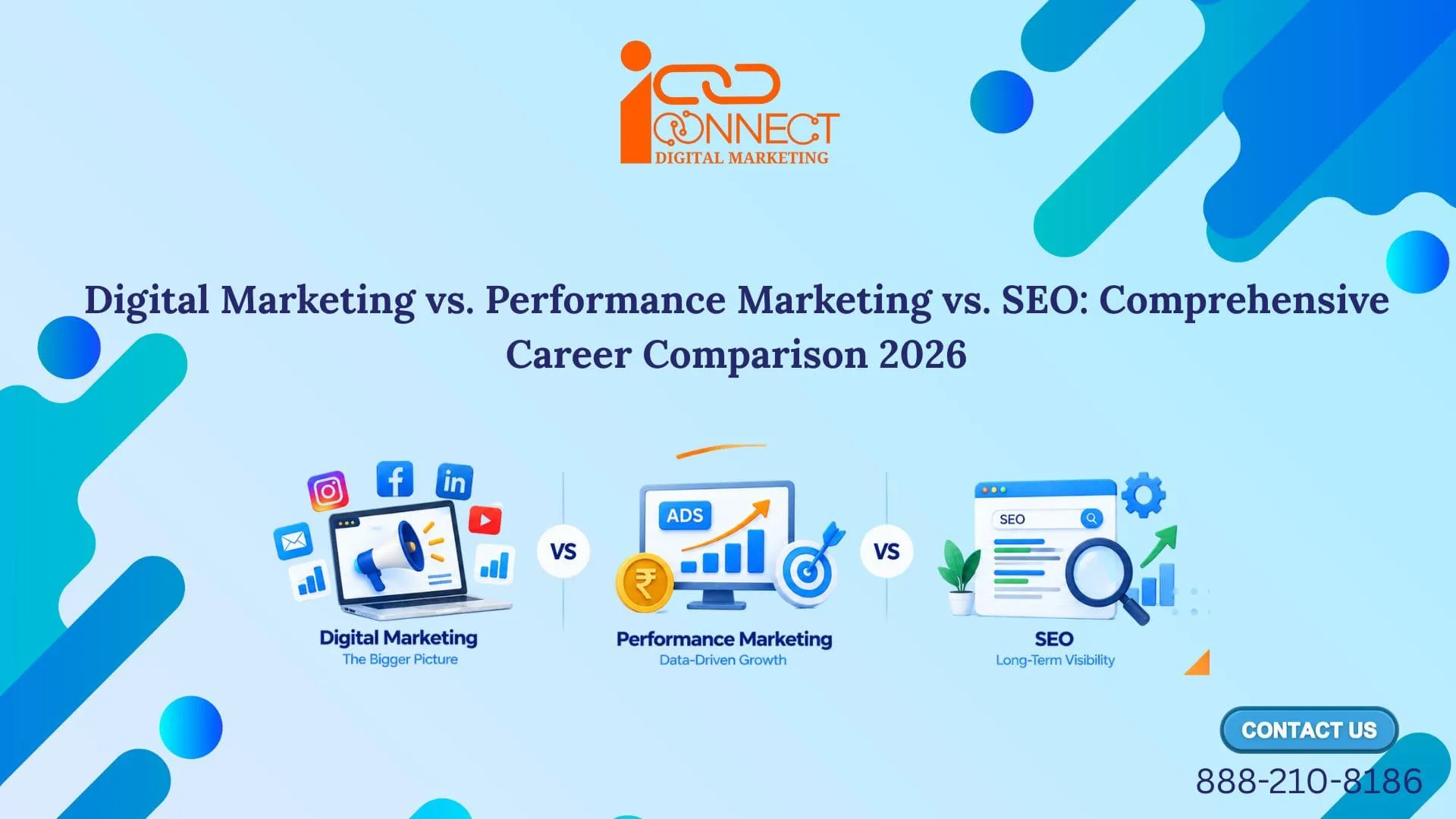 Digital marketing vs performance marketing vs SEO career comparison for 2026