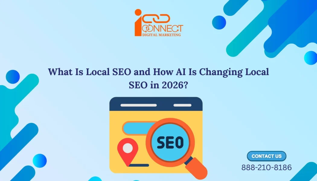 Illustration of local SEO and AI-powered local search in 2026