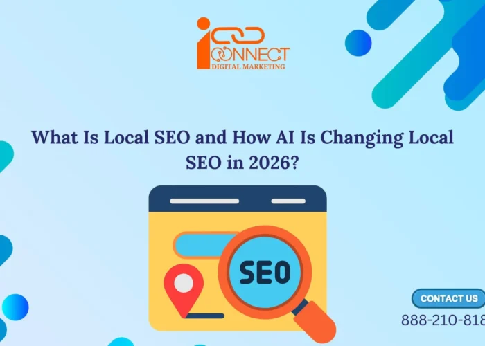 Illustration of local SEO and AI-powered local search in 2026